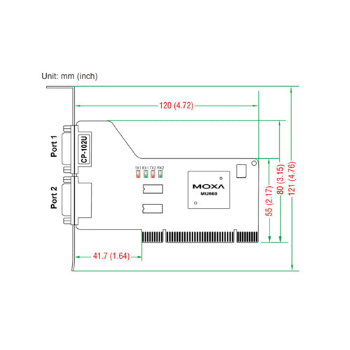 PCI Board CP-102U Drawing