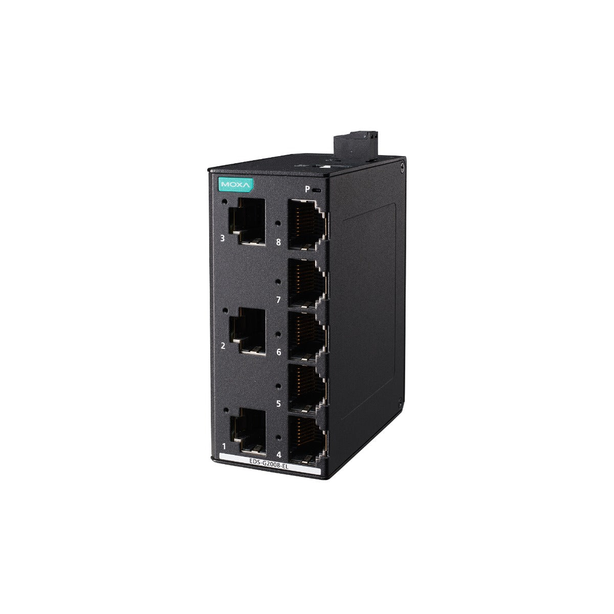 Side View Moxa EDS G2008-EL - Industrial Unmanaged Gigabit Ethernet Switch