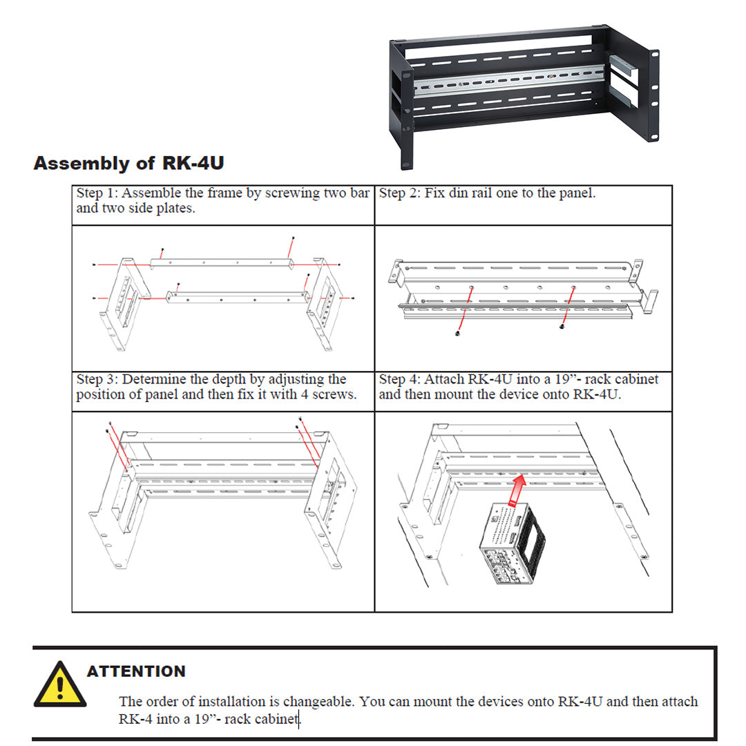 Rack Mounting Kit Moxa RK-4U Assembly