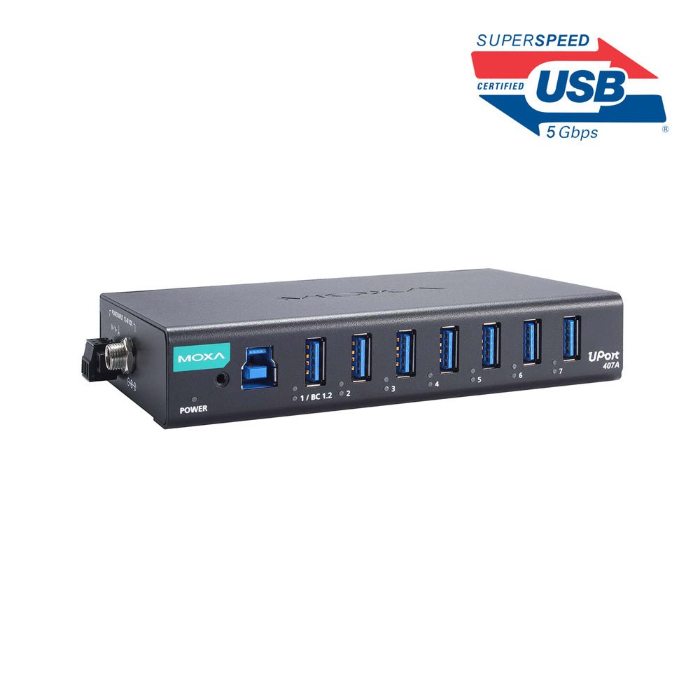 Moxa Industrial USB 3.2 Hub Uport 407A - TNS Asia Pacific Pte Ltd