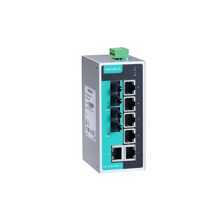 Moxa Ethernet Switch EDS-208A with ST Fiber connector