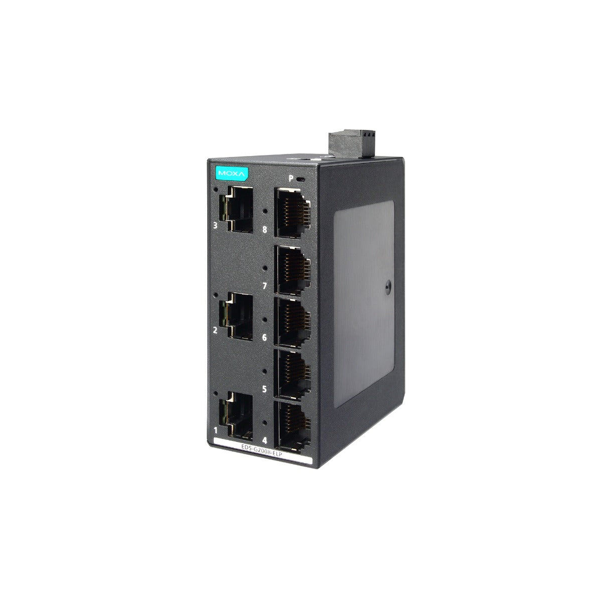 Side View Moxa EDS G2008-ELP - Industrial Unmanaged Gigabit Ethernet Switch