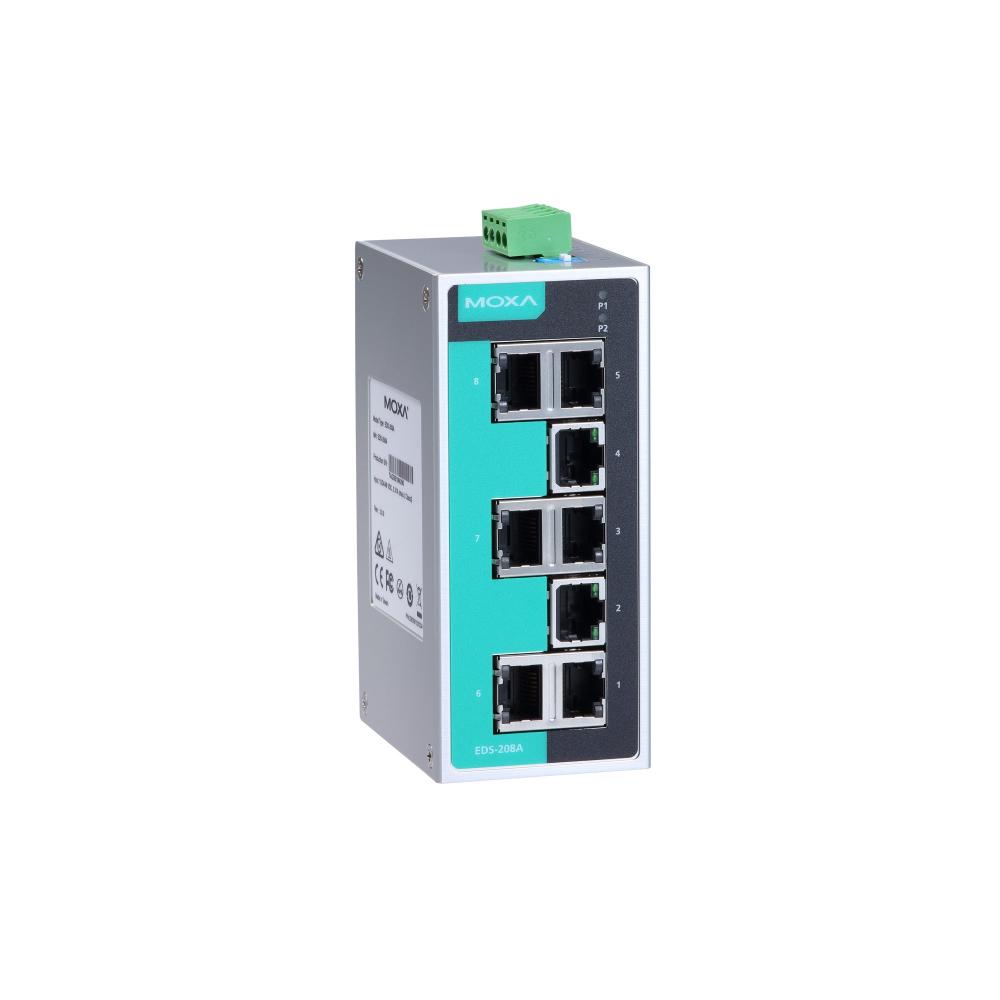 Eto  8 port Industrial Unmanaged Ethernet Switch | Moxa EDS 208A