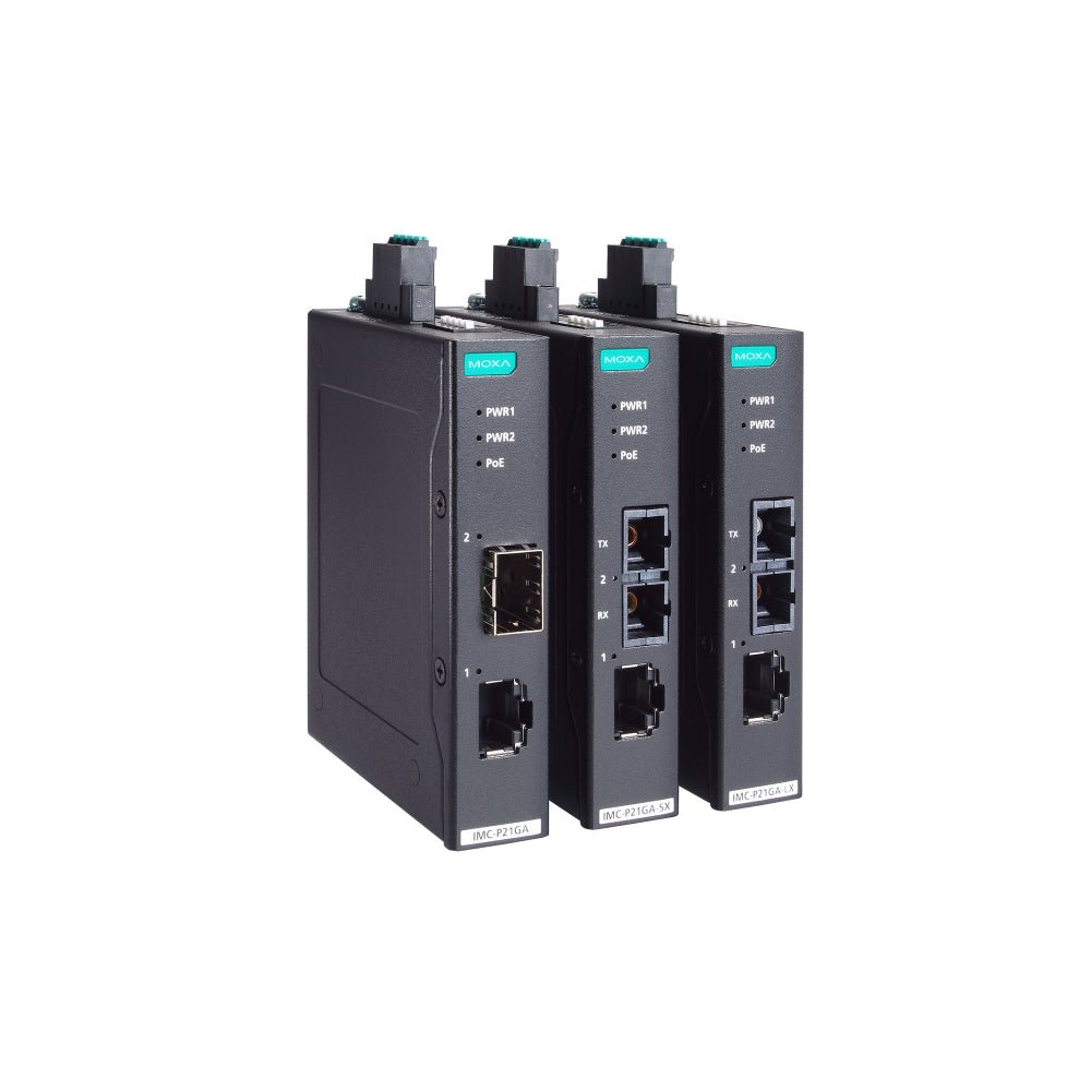 Moxa PoE+ Gigabit Ethernet to Fiber Converters IMC - P21GA - G2 - TNS Asia Pacific Pte Ltd