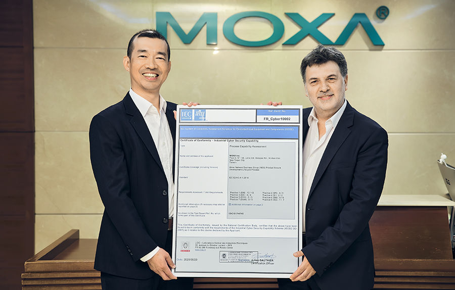 Moxa Awarded IEC 62443-4-1 Certification